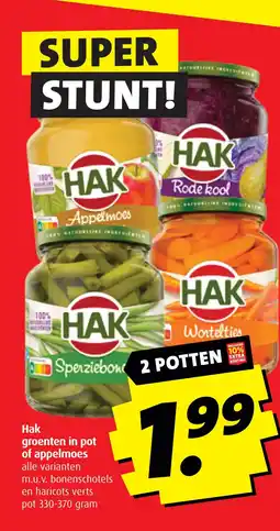 Boni Hak groenten in pot of appelmoes aanbieding
