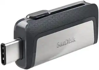 Amazon SanDisk Ultra 64 GB Dual Type-C USB 3.0 Flash Drive, Silver aanbieding