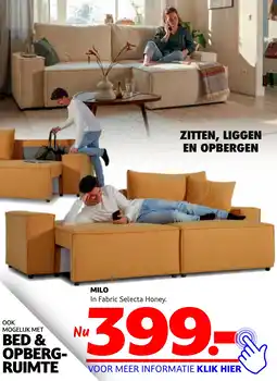 Seats and Sofas MILO In Fabric Selecta Honey aanbieding
