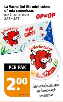 Poiesz La Vache Qui Rit mini cubes of mix smeerkaas aanbieding