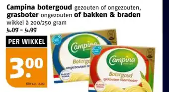 Poiesz Campina botergoud , grasboter of bakken & braden aanbieding