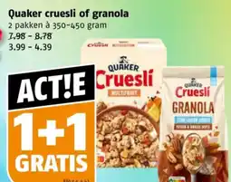Poiesz Quaker cruesli of granola aanbieding