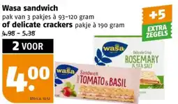 Poiesz Wasa sandwich of delicate crackers aanbieding