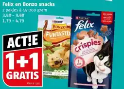 Poiesz Felix en Bonzo snacks aanbieding