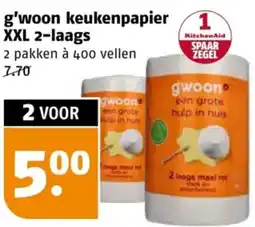 Poiesz G'woon keukenpapier xxl 2 laags aanbieding