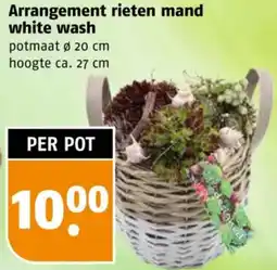 Poiesz Arrangement rieten mand white wash aanbieding