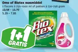 Poiesz Omo of Biotex wasmiddel aanbieding