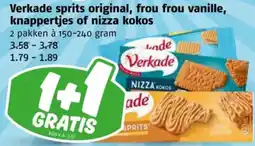 Poiesz Verkade sprits original, frou frou vanille, knappertjes of nizza kokos aanbieding