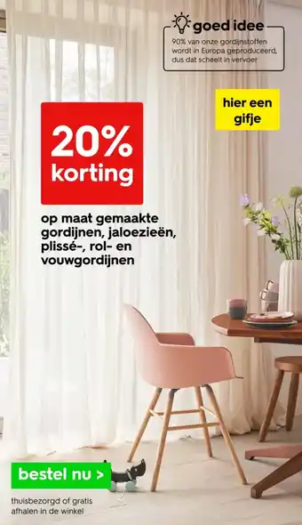 HEMA Op maat gemaakte gordijnen, jaloezieën, plissé, rol en vouwgordijnen aanbieding