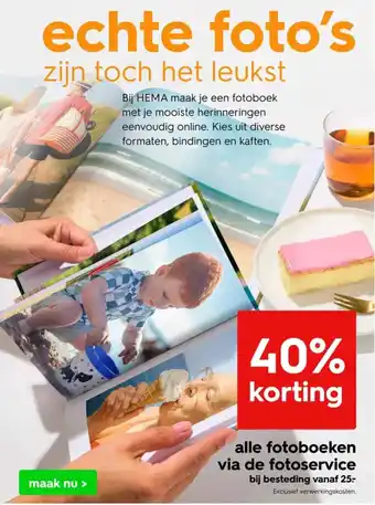 HEMA Alle fotoboeken via de fotoservice aanbieding
