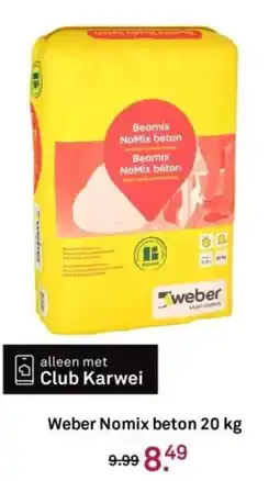Karwei Weber Nomix beton aanbieding