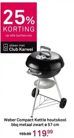 Karwei Weber Compact Kettle houtskool bbq metaal zwart aanbieding