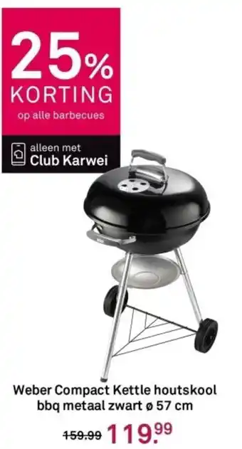 Karwei Weber Compact Kettle houtskool bbq metaal zwart aanbieding