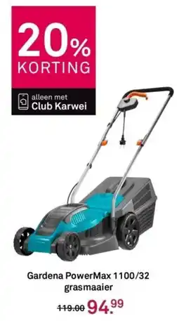 Karwei Gardena PowerMax 1100/32 grasmaaier aanbieding