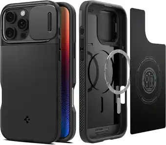 Amazon Spigen Optik Armor MagFit Case voor iPhone 16 Pro, Compatibel met MagSafe accessories hoesje -Zwart aanbieding