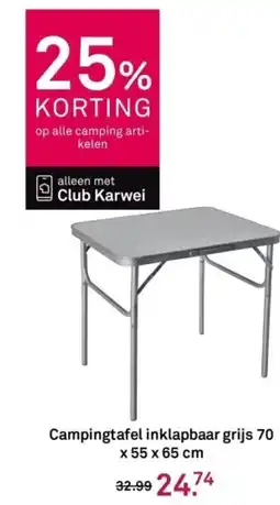 Karwei Campingtafel inklapbaar grijs aanbieding