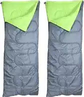 Bol.com HIXA Slaapzak - Grijs - Groen - 2 stuks - 190x72cm - Polyester aanbieding