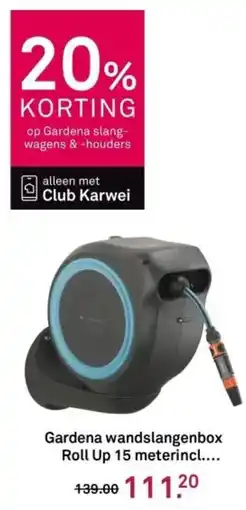 Karwei Gardena wandslangenbox Roll Up 15 meterincl aanbieding