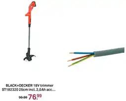 Karwei BLACK+DECKER 18V trimmer ST182320 incl. 2,0Ah acc aanbieding