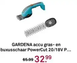 Karwei GARDENA accu gras en buxusschaar PowerCut 20/18V aanbieding