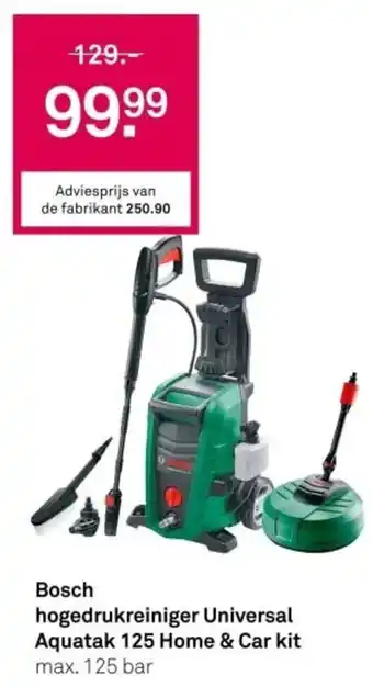 Karwei Bosch hogedrukreiniger Universal Aquatak 125 Home & Car kit aanbieding
