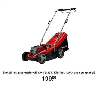 Karwei Einhell 18V grasmaaier GE-CM 18/33 Li Kit aanbieding