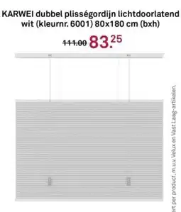 Karwei KARWEI dubbel plisségordijn lichtdoorlatend wit aanbieding