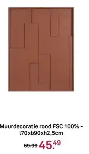 Karwei Muurdecoratie rood FSC 100% aanbieding