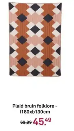 Karwei Plaid bruin folklore aanbieding