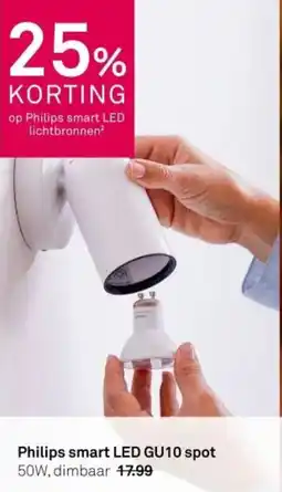 Karwei Philips smart LED GU10 spot aanbieding