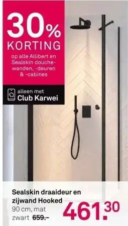 Karwei Sealskin draaideur en zijwand Hooked aanbieding