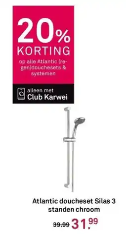 Karwei Atlantic doucheset Silas 3 standen chroom aanbieding