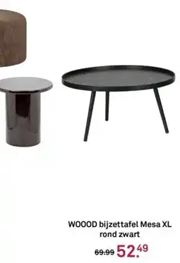 Karwei WOOOD bijzettafel Mesa XL rond zwart aanbieding