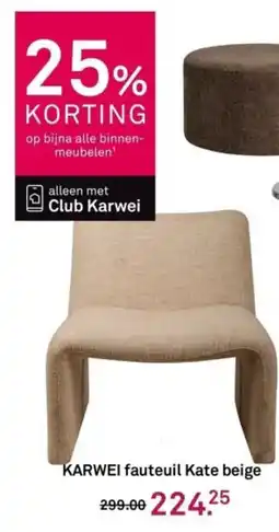Karwei KARWEI fauteuil Kate beige aanbieding