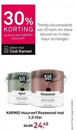 Karwei KARWEI muurverf Rosewood mat aanbieding