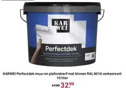 Karwei KARWEI Perfectdek muur en plafondverf mat binnen RAL 9016 verkeerswit aanbieding