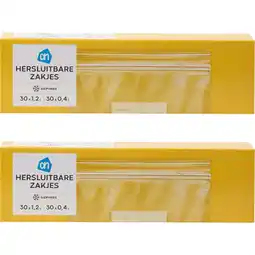 Albert Heijn AH Hersluitbare zakjes 0.4 & 1.2 ltr 2-pack aanbieding