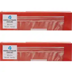 Albert Heijn AH Hersluitbare zakjes 4,5 & 6 liter 2-pack aanbieding