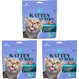 Albert Heijn AH Kattensnacks vismix zalm en forel 3-pack aanbieding