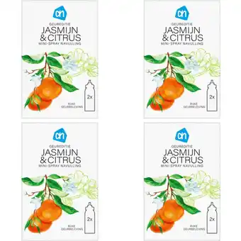 Albert Heijn AH Spray geureditie jasmijn navul 4-pack aanbieding