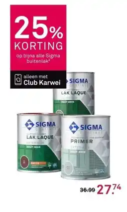 Karwei Op bijna alle sigma buitenlak aanbieding