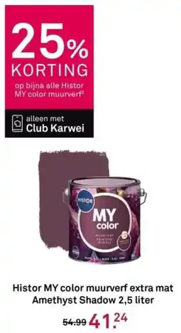 Karwei Histor MY color muurverf extra mat Amethyst Shadow aanbieding