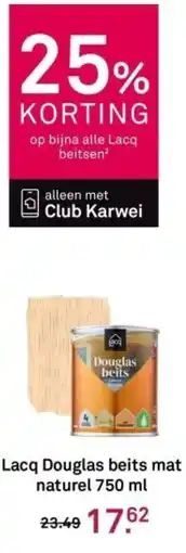 Karwei Lacq Douglas beits mat naturel aanbieding
