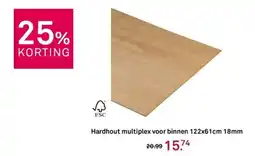 Karwei Hardhout multiplex voor binnen 18mm aanbieding