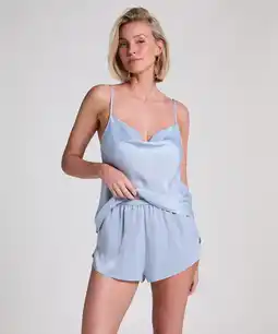 Hunkemoller Hunkemöller Minimal satijnen short Blauw aanbieding
