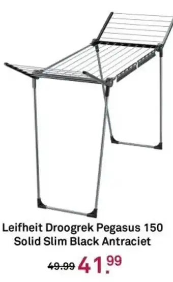 Karwei Leifheit Droogrek Pegasus 150 Solid Slim Black Antraciet aanbieding