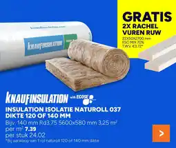 BOUWMAAT Knaufinsulation insulation isolatie naturoll 037 dikte aanbieding