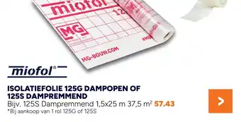 BOUWMAAT Miofol Isolatiefolie 125g dampopen 125s dampremmend aanbieding