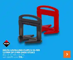 BOUWMAAT DELTA LEVELLING CLIPS 3-12-MM 1,5 MM OF 2 MM 2400 STUKS aanbieding