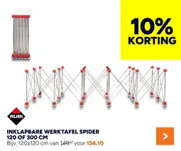 BOUWMAAT Inklapbare werktafel spider 120 of 300 cm aanbieding